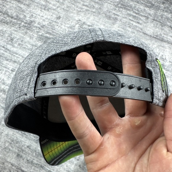 New Era 9FIFTY Monster Energy Hat Men's Adjustable Grey Black Neon Green Cap - Picture 5 of 9